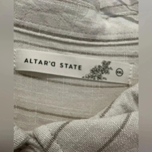 NEW with tags (NWT) Altard State Striped Cream Cotton Long Sleeve Shirt - Picture 2 of 12